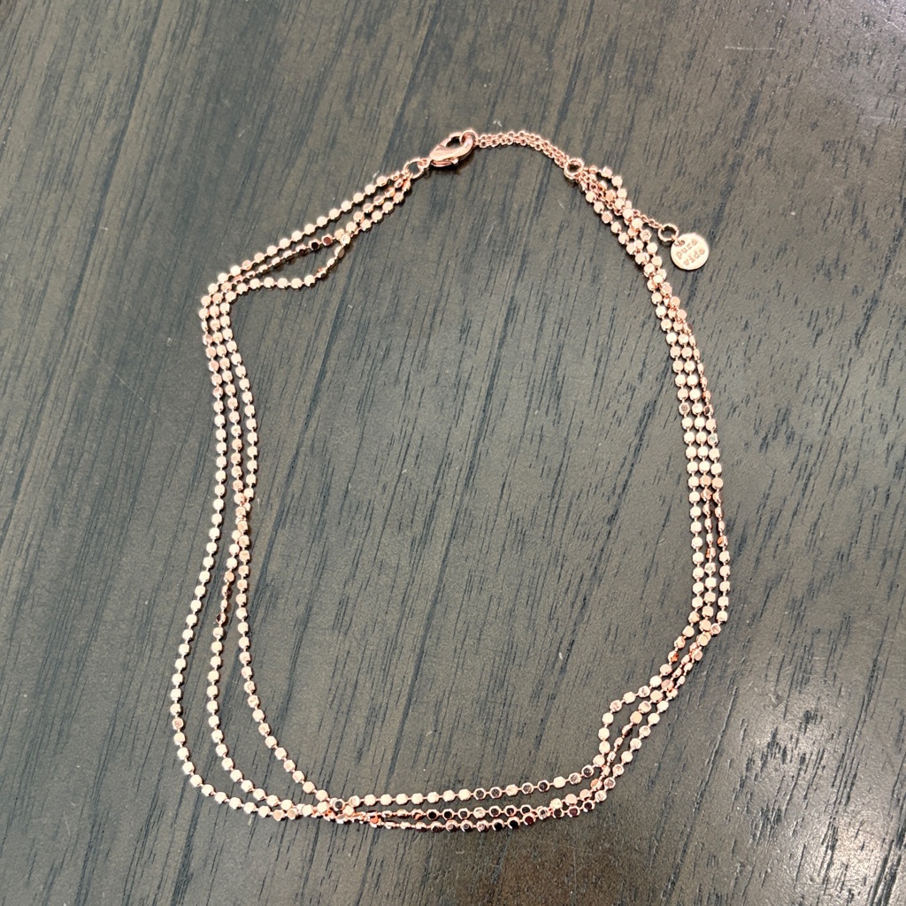 Pura Vida Rose Gold Multi-Strand Necklace 14$